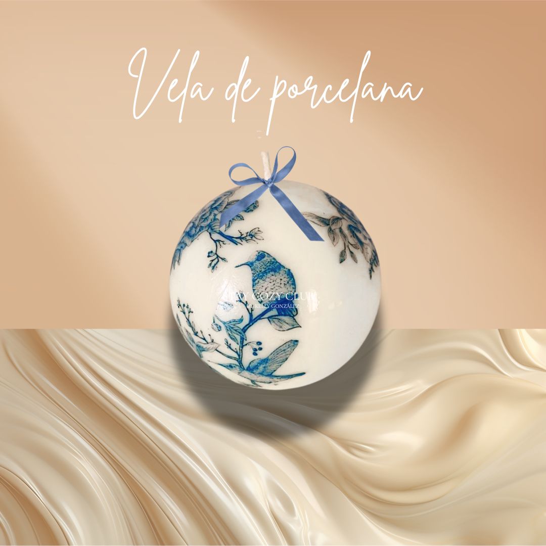 Vela decorativa de porcelana