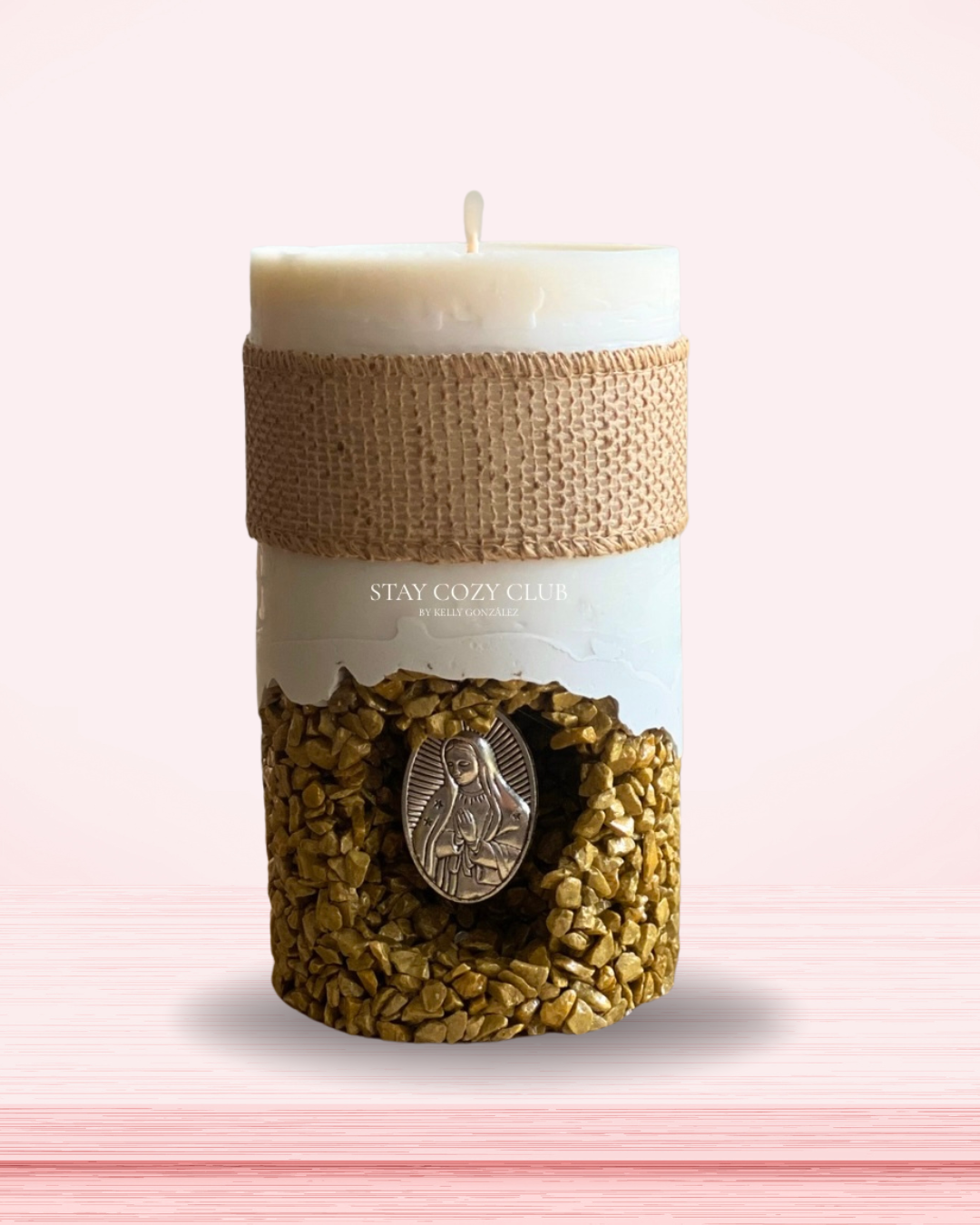 Cirio con medalla religiosa