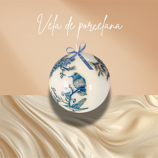 Vela decorativa de porcelana